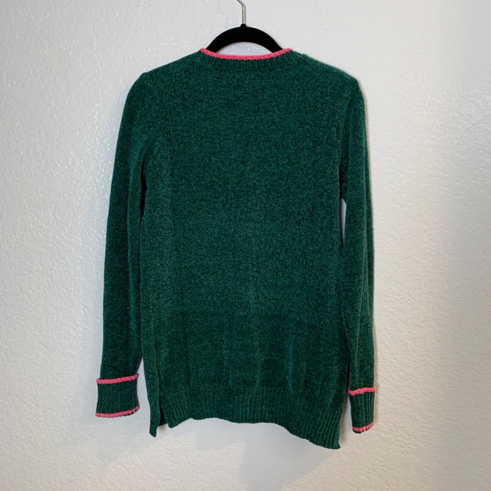 Belle by Kim Gravel Tippity Topsy Green Pink Chenille Cardigan XXS Sweater NWOT - Picture 12 of 15